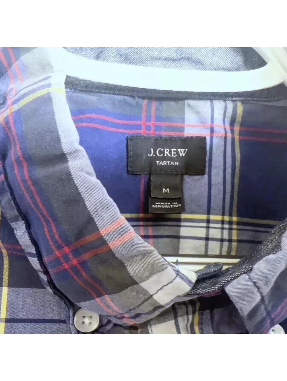 J. Crew Tartan Button Down Shirt Men's Medium M Multicolor Plaid